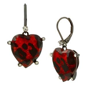 BETSEY JOHNSON HEART DROP EARRINGS